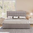 Jocisland King Size Lift Up Storage Bed Frame, Upholstered Platform Bed