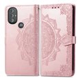 thumbnail image 2 of Feishell Embossed PU Leather Wallet Phone Case for Motorola Moto G Power (2022) 6.5 inch,Full Protection Magnetic Clasp Flip Stand Card Slots Shockproof Protective Cover with Hand Strap,Rosegold, 2 of 7