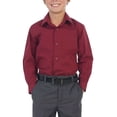 thumbnail image 2 of Boy's Regular Fit Long Sleeve Standard Cuff Pocket Uniform Casual Dress Shirt, 2 of 3