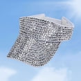 thumbnail image 6 of Bling Rhinestones Sun Visor Hat Sun Protection Hat for Women Men Beach Argent, 6 of 9