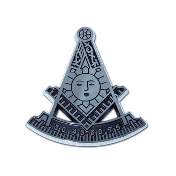Past Master - Masonic Chrome 3.75" x 3" Auto Emblem