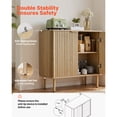 thumbnail image 6 of KFFKFF Mid-Century Coffee Bar Cabinet with Fluted Design, 2-Tier Storage, Buffet Stand Cabinet with 4 Sliding Doors, Sideboard Station for Living Room or Entryway, 31.5x14.7x31.5 in (Single), 6 of 9