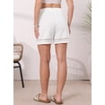 thumbnail image 3 of DARING DIVA Women's Beach Drawstring High Waisted Shorts with Pockets Large White, 3 of 6