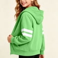 thumbnail image 7 of Amidoa Girls Graphic Hoodies Zip Up Hooded Sweatshirt Kids Cute Casual Long Sleeve Fall Winter ClothesGreen Size 5-6 Years, 7 of 7