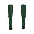 thumbnail image 2 of BLISSFUL STEP Women's Boots Faux Leather Thigh High Chunky Heel Side Zipper Boots Dark Green 10, 2 of 7