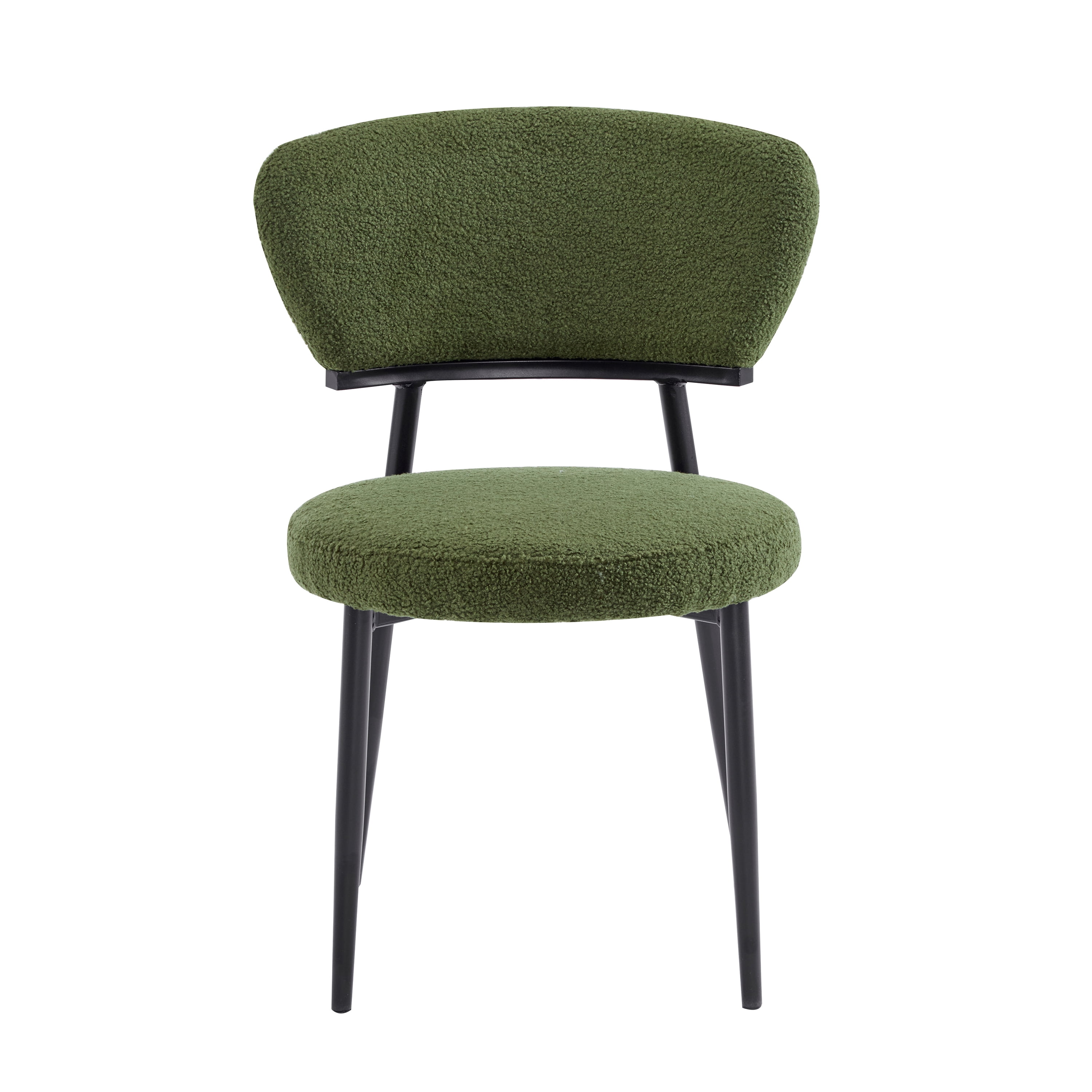 EUROCO Upholstered Dining Chairs Set of 2, Modern Accent Chair Armless,Side Chair for Kitchen Living Room,Green