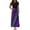 Purple, variant on Mingw Wedding Guest Dress Women's Fashion Printed Short Sleeve Round-Neck Ankle Dress