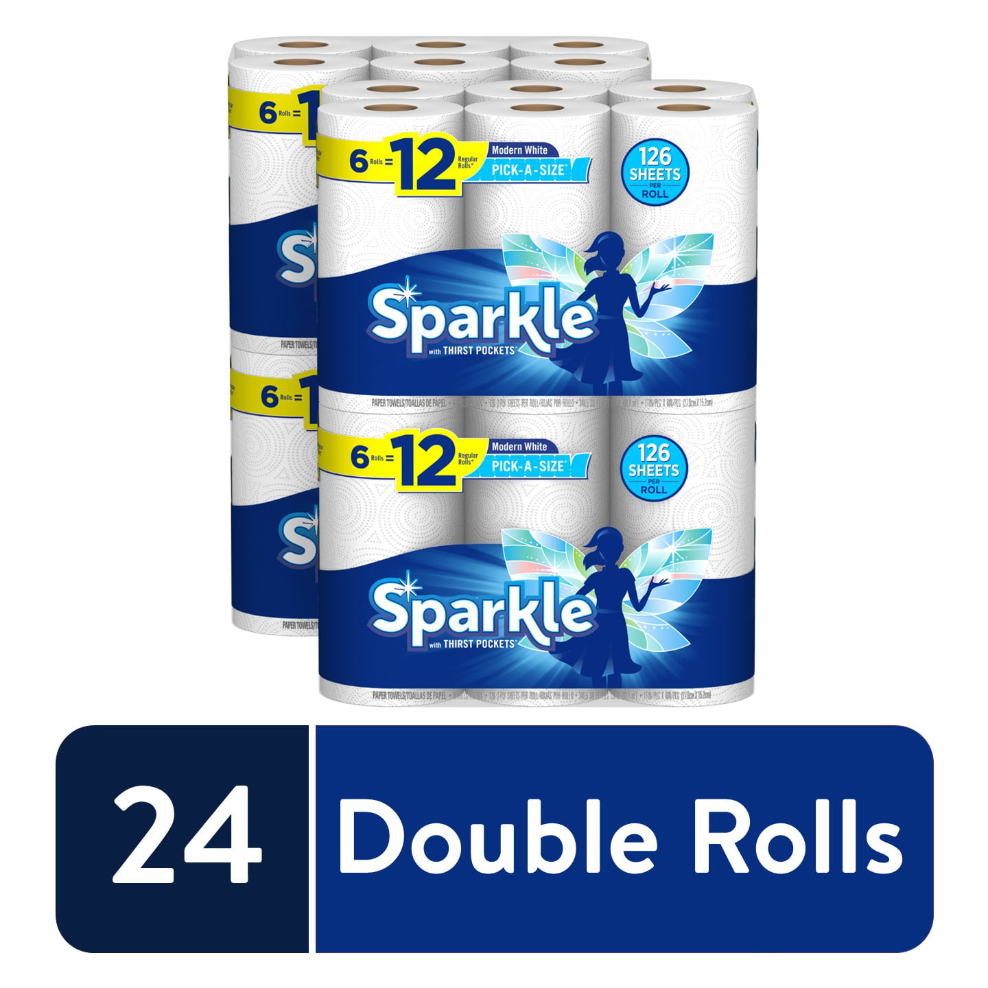 Sparkle Paper Towels, 24 Double Rolls, Pick-A-Size - Walmart.com ...