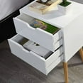thumbnail image 6 of Open Box Modern Wooden Nightstand End Side Table with 2 Storage Drawers, White, 6 of 7