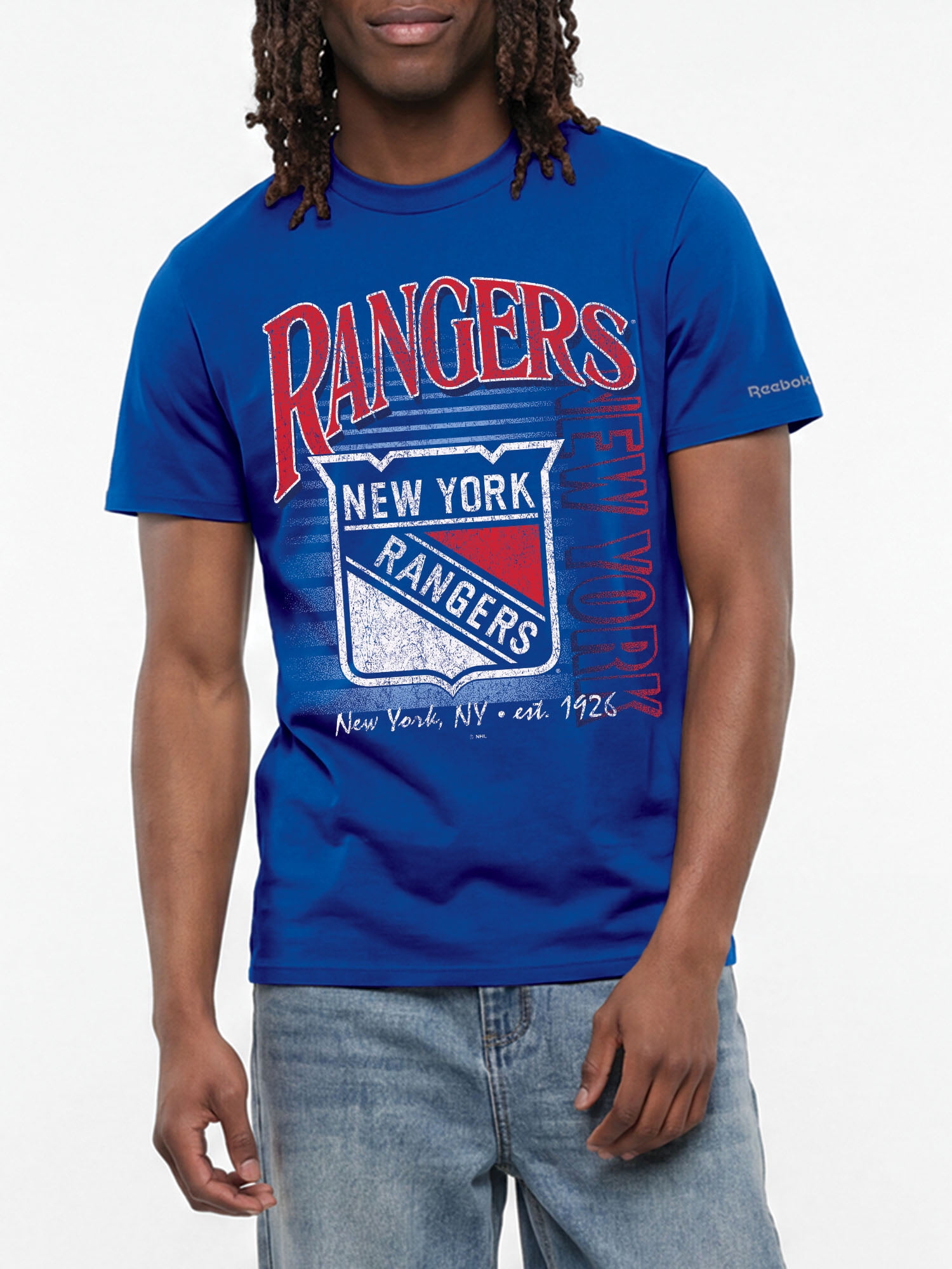 New York Rangers Reebok Mens Crew Neck Short Sleeve T-Shirt