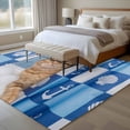 thumbnail image 4 of Funny Cat Area Rugs 8'x10', Washable Small Throw Rugs for Living Room Patio, Cute Art Modern Lovely Animals on Showering Blue Indoor Outdoor Rug Non-Slip Low Pile Carpet Runner Reversible Floor Mats, 4 of 8
