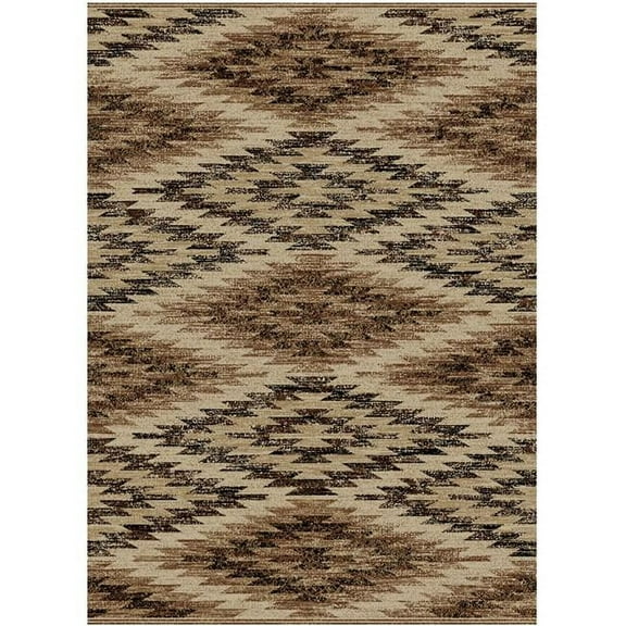Mayberry Rug LK8531 Lodge King La Cruces Area Rug - Brown - 5 ft. 3 in. x 7 ft. 7 in.