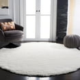 thumbnail image 2 of SAFAVIEH New Orleans Ivory Solid Shag Area Rug, Ivory, 7' x 7' Round, 2 of 8
