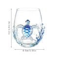 thumbnail image 3 of Artisanal Blue Ringed Ocean Animal Glassware, 2D Ocean Animal Artisan Glassware Collection, Artistic Drinking Glass, Coastal Home Decor Gift for Ocean Lovers (D), 3 of 7
