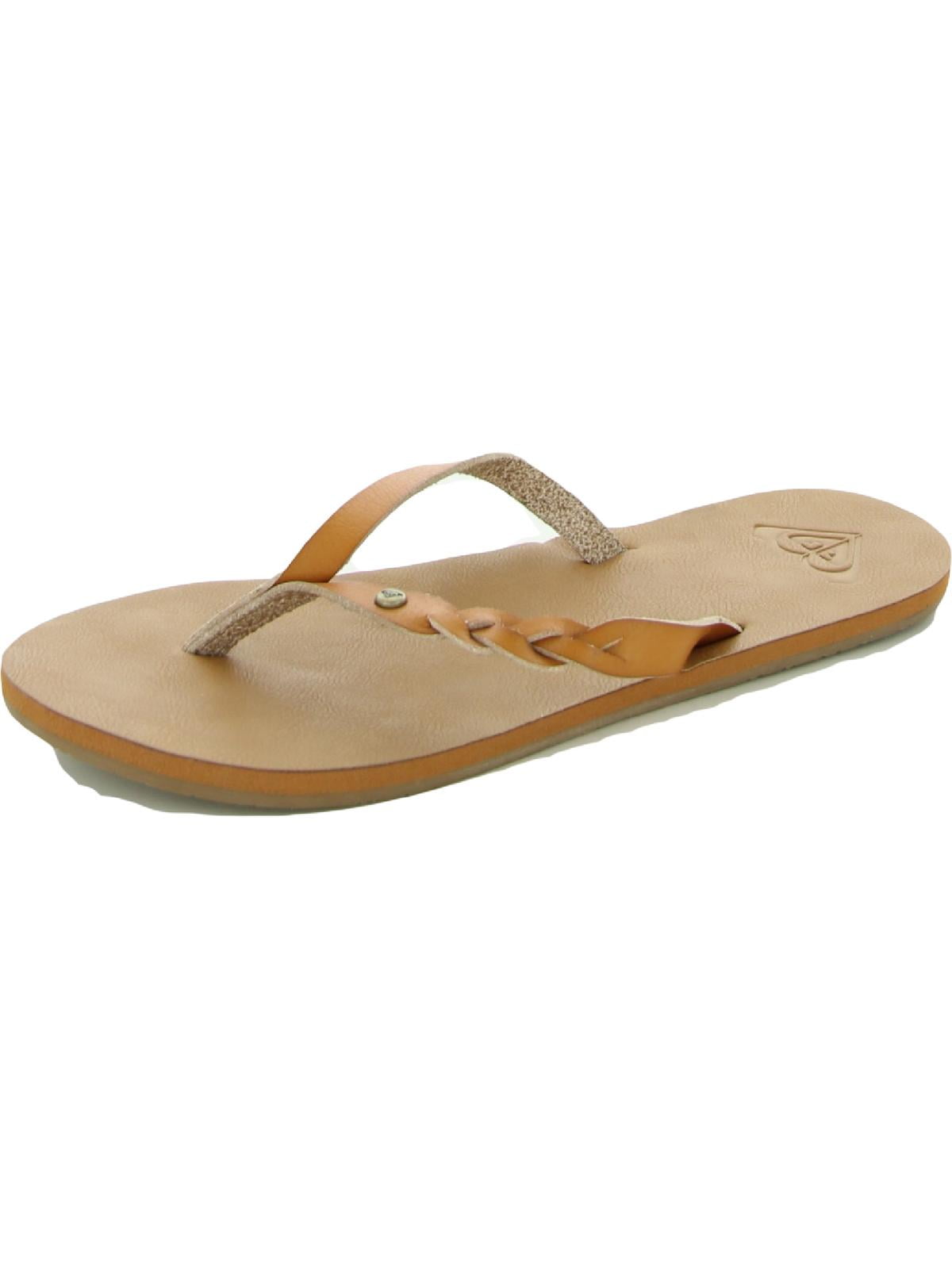 roxy tan flip flops