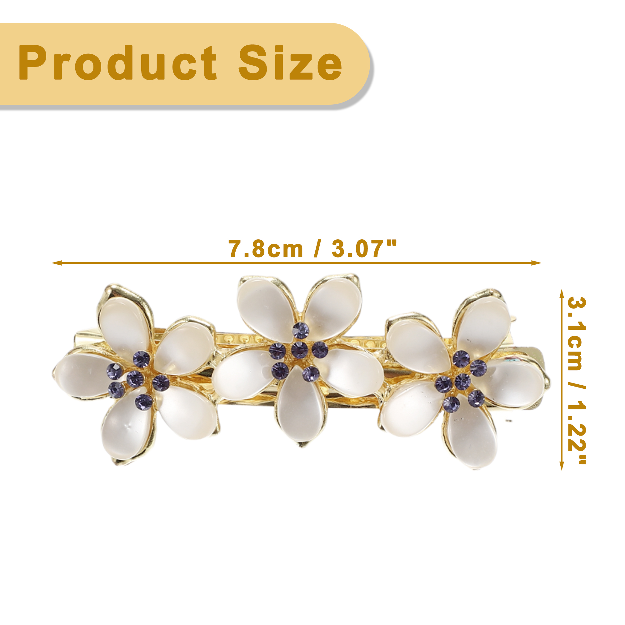 Unique Bargains Flower Vintage Rhinestone Barrettes Hair Accessories