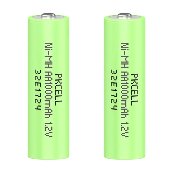 PKCELL AA Rechargeable Batteries, 1000mAh 1.2V NiMH Double A Battery for Garden Solar Light LED, Pack of 2