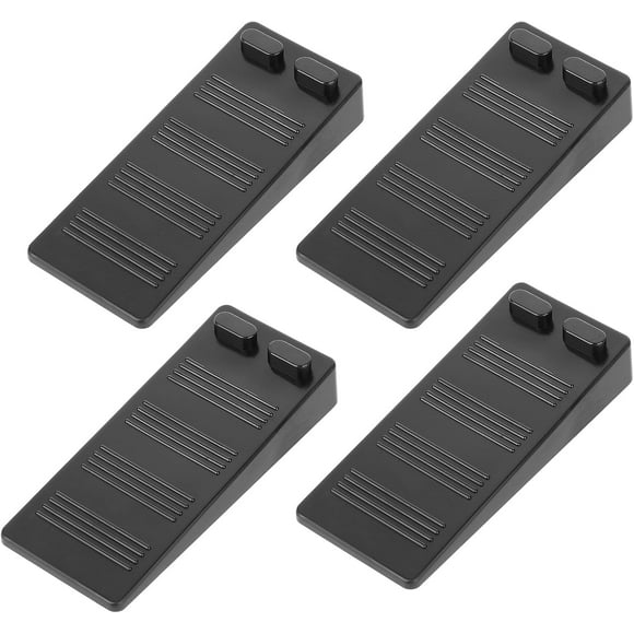 Door Stopper Thin Rubber Wedge Flexible Rubber Door Stopper Wedge Door Wedge Stopper Black Door Stops Stackable Furniture Leveling Shims Non-Slip Non Scratching Door Holder Works on All Floor(4 PCS)
