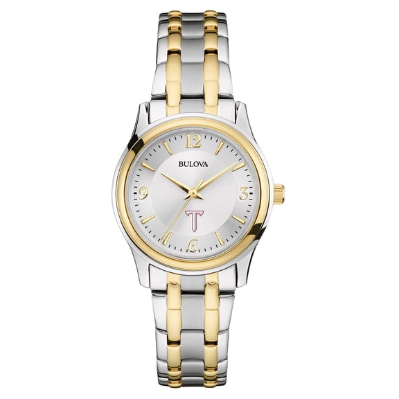 Women's Bulova Silver/Gold Troy University Trojans Classic Two-Tone Round Watch