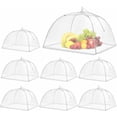 thumbnail image 1 of Paquete de 8 cubiertas de malla plegables reutilizables para alimentos, repelente de insectos antimoscas para proteger la carne, los platos y las frutas en la barbacoa de picnic - Blanco JAMW Sencillez, 1 of 5