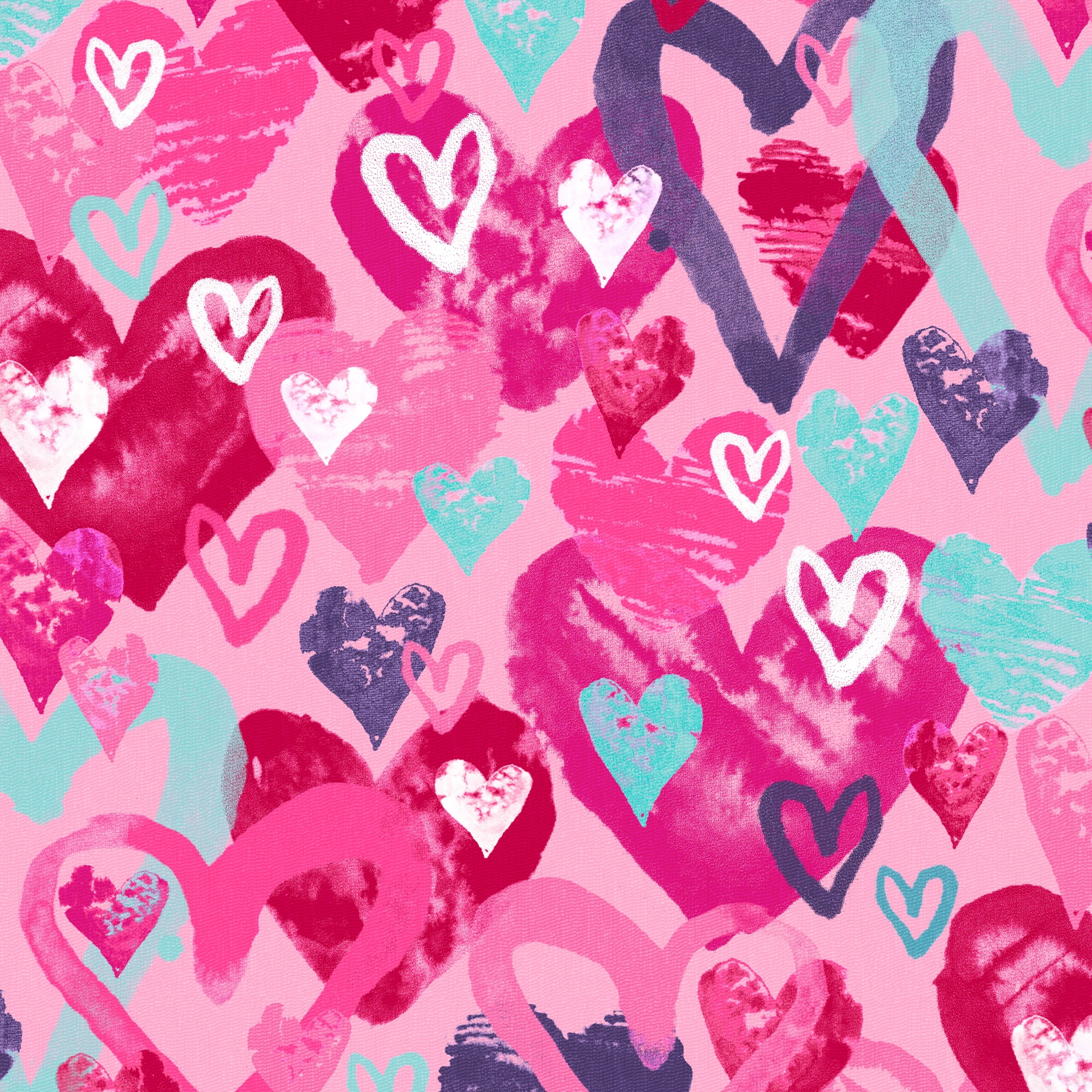 Create It 18"x21" Cotton Hearts Precut Sewing & Craft Fabric, Pink 10 Pieces