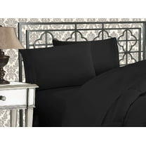 Elegant Comfort Deep Pocket 4-Piece Queen Bed-in-a-Bag Sets, Black Solid Print