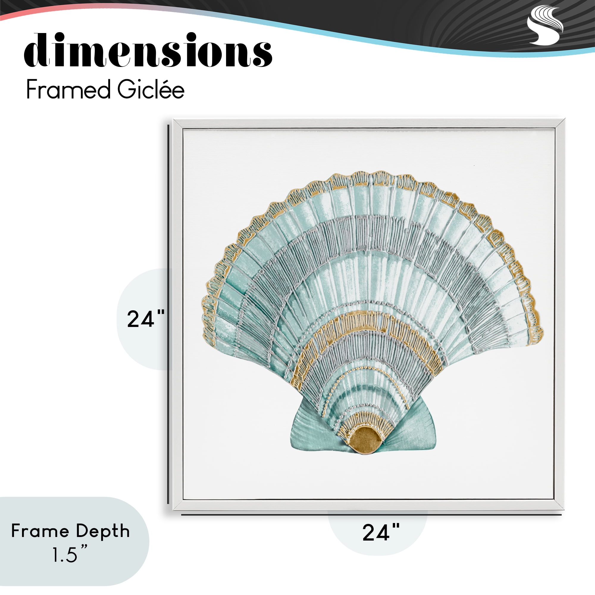Stupell Industries Regal Shells Scallop White Framed Giclee Art, design by Lorenzo Collective