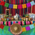 thumbnail image 2 of 2 Pack Fiesta Banner Colorful Felt Papel Picado Banner for Party Cinco de Mayo Day of the Dead Fiesta Party Decorations Supplies, 2 of 7