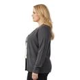 thumbnail image 4 of Turtle Bay New York Women’s Button-Up Cotton Cardigan, Crewneck with Front Pockets, 4 of 5