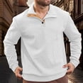 thumbnail image 5 of Blekii Men's Jacquard Knit Sweatshirt, Button Detail Stand Collar Pullover, Textured Pattern Long Sleeve Top, Smart Casual Layer for Spring/Fall, Lightweight And Breathable, Stylish, 5 of 5