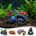thumbnail image 7 of Coral Aquarium Decoration,Resin Artificial Coral Reef Ornament,Rock Mountain Cave Ornaments Small Animal Hideout House for Beta Sleep Rest Hide Play Breed,3.82x3.54x3.54 Inch, 7 of 7
