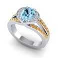 thumbnail image 2 of Diamond-Capitals 2.35 Carat Oval Cut Aquamarine & Citrine Gemstone Unique Engagement Ring for Women Solid 18K White Gold Size 10, 2 of 8