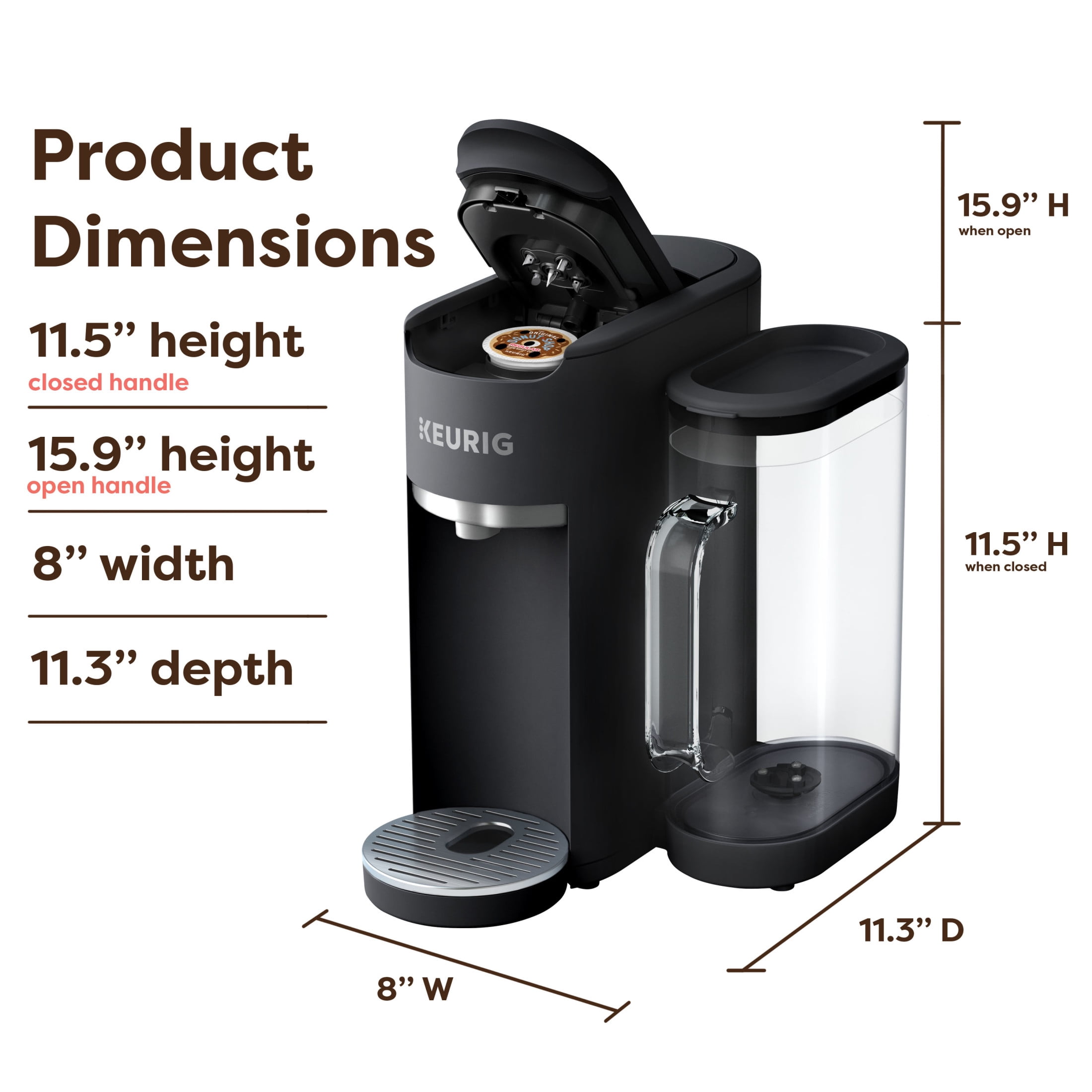 Keurig K-Supreme Gen 2, Single Serve K-Cup Pod Coffee Maker, Black