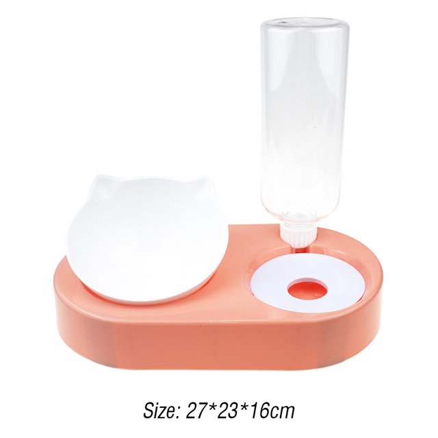 2 en 1 Pet Cat Feeder Bowl Automático Agua Potable Dog Bowl (Naranja Rosa) Likrtyny Para estrenar