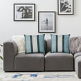thumbnail image 3 of Awypu Pack of 2 Farmhouse Stripe Check Throw Pillow Covers Set Case Decorative Pillowcases Cushion Cover for Couch Bench Sofa Teal Blue, 3 of 6