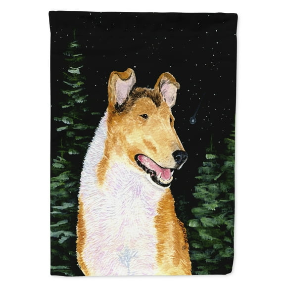 Carolines Treasures SS8484-FLAG-PARENT Starry Night Collie Smooth Flag  multicolor