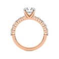 thumbnail image 2 of IGI Certified 3 Carat Pear Shape Lab Grown Diamond Engagement Ring | 14K Rose Gold | Keziah Side Stone Square Diamond Ring | FG-VS1-VS2 Quality Friendly Diamonds, 2 of 6