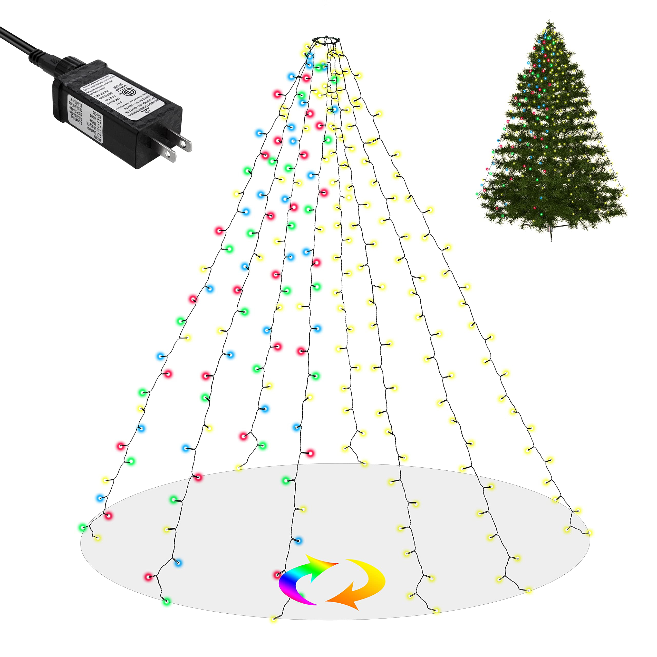 Christmas Lights String, 180ft 500 LED Cool White & Multicolor Xmas Lights,  11 Modes Color Changing …See more Christmas Lights String, 180ft 500 LED