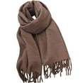 thumbnail image 2 of RXIRUCGD Women's Fashionable Solid Color Tassels Soft Skin Friendly Scarf( Brown ), 2 of 3