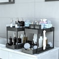 thumbnail image 3 of Carestrong Multi-Purpose Pull-Out Storage Organizers, Under Sink/Cabinet Organizers and Storage for Bathroom & Kitchen, Black, 12.8 Inches, 2 Packs, 3 of 8