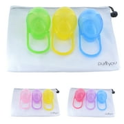 PurePouch BPA-Free Nipple Shield Case & Pacifier Case, Set of 3, With Free Mesh Sack - Fits All Major Pacifiers & Breastshields - Non Toxic - For Any Infant, Newborn, (Boy)