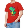thumbnail image 2 of LUOGENLI Children's Summer Round Neck Print Short Sleeved Spring Outfits for Boys 2025 Red 3-4 Years, 2 of 3