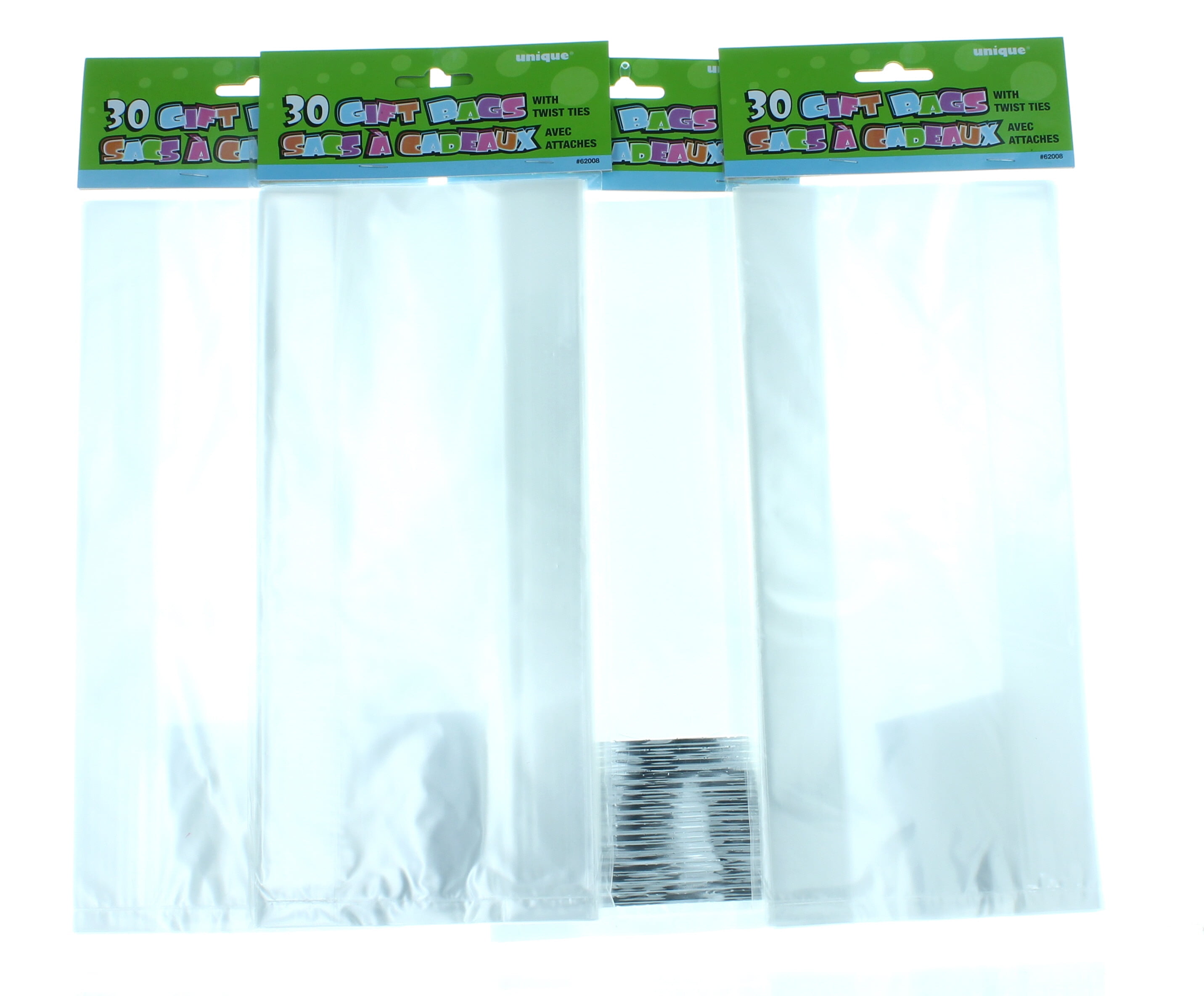 Party Bags With Free 4" Silver Twist ties Quality Cone GREEN Cellophane Sweet 