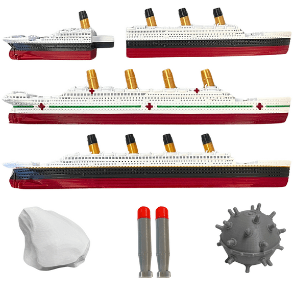 3 Pk Split In Half Titanic & Britannic & Olympic Bath Boat And Pool Toy,Break In Half RMS Titanic Toys For Kids, Historically Accurate Breakable Titanic Toy, Titanic Ship, Titanic Cake Topper, Titani