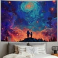 thumbnail image 2 of Black Light Planet Tapestry Astronaut Tapestry Love Tapestry UV Reactive Tapestry Wall Tapestry for Bedroom, 2 of 6
