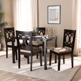 thumbnail image 1 of Skyline Decor Sand Fabric Upholstered Espresso Brown Finished Wood 5-Piece Dining Set, 1 of 5