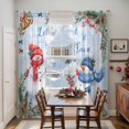 thumbnail image 5 of Blue Christmas Sheer Curtains 96 Inches Long, Xmas Snowman Tree Snowflake Pine Cones Light Filtering Window Curtains for Living Room/Bedroom, Rod Pocket Voile Sheer Drapes, 52"Wx96"L, 2 Panels, 5 of 9