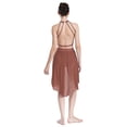 thumbnail image 4 of Traje de danza moderna lírica para Ballet y gimnasia para mujer, traje de patinaje artístico con diamantes de imitación brillantes, Top corto con bragas con falda fluida, 4 of 5