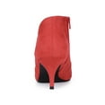 thumbnail image 2 of BLISSFUL STEP Women's Ankle Boots Solid Color Pointed Toe Kitten Heel Bright Red 6.5, 2 of 8