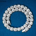 thumbnail image 2 of Collar cuadrado de diamantes de imitación de Hip Hop para hombres, cadena cubana de cristal brillante con hielo, collar cubano, joyería para hombres y mujeres, 2 of 5